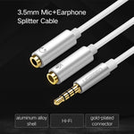 Ugreen cavo adattatore audio 3,5 mm maschio a 2 femmina