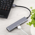 Adattatore HUB USB 3.0 in lega di alluminio con 4 porte e LED