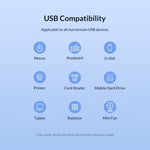 Adattatore HUB USB 3.0 in lega di alluminio con 4 porte e LED