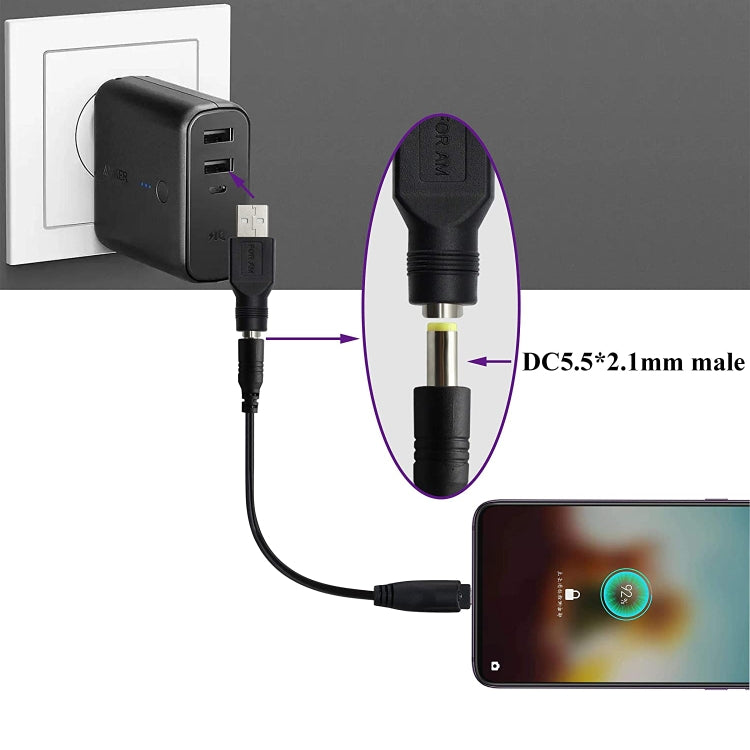 Adattatore USB maschio a femmina 5,5 x 2,1 mm