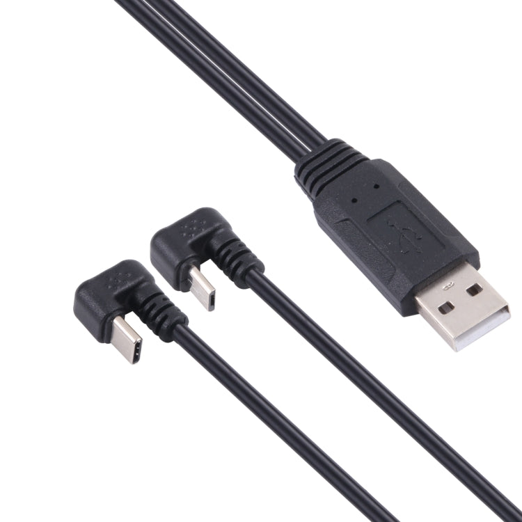 Cavo USB-C e Micro USB maschio a USB tipo A 24cm nero