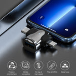 Adattatore OTG 3 in 1 USB a Type-C Micro USB 8 Pin