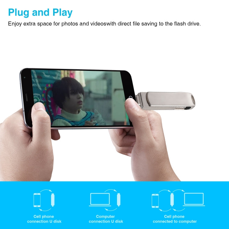 Richwell Disco Flash 3 in 1 32GB USB OTG in metallo