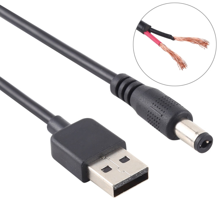 Cavo alimentazione USB a DC 5,5x2,1 mm 1 m 3 A