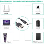 Cavo alimentazione USB a DC 5,5x2,1 mm 1 m 3 A