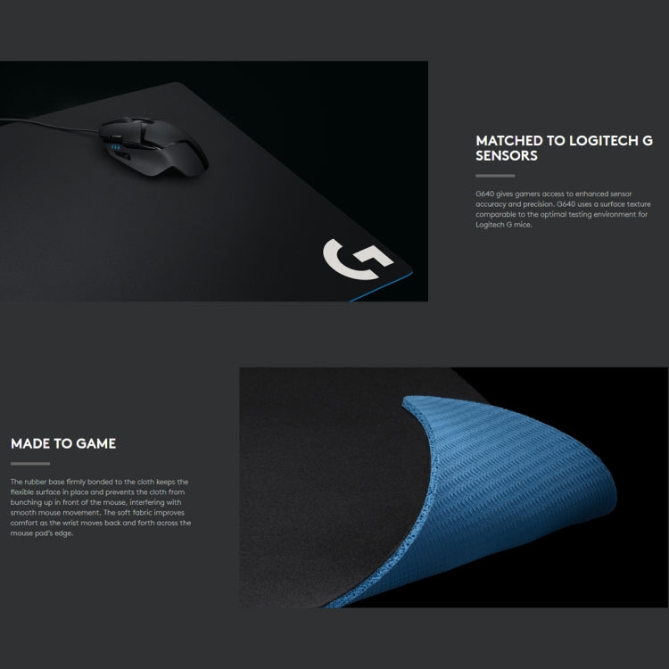 Tappetino mouse gaming morbido Logitech G640 46x40 cm
