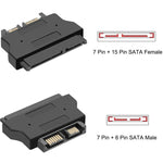 Adattatore SATA 22 pin femmina a SATA Slimline 13 pin maschio