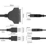 Cavo USB 3.0 a SATA 3G 15 cm per hard disk 2,5" e 3,5"