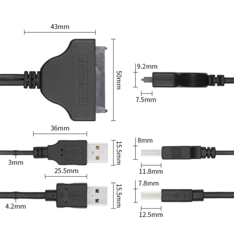 Cavo USB 3.0 a SATA 3G 15 cm per hard disk 2,5" e 3,5"