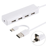 Convertitore HUB USB-C 3 in 1 con 4 porte USB 2.0