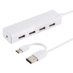 Convertitore HUB USB-C 3 in 1 con 4 porte USB 2.0