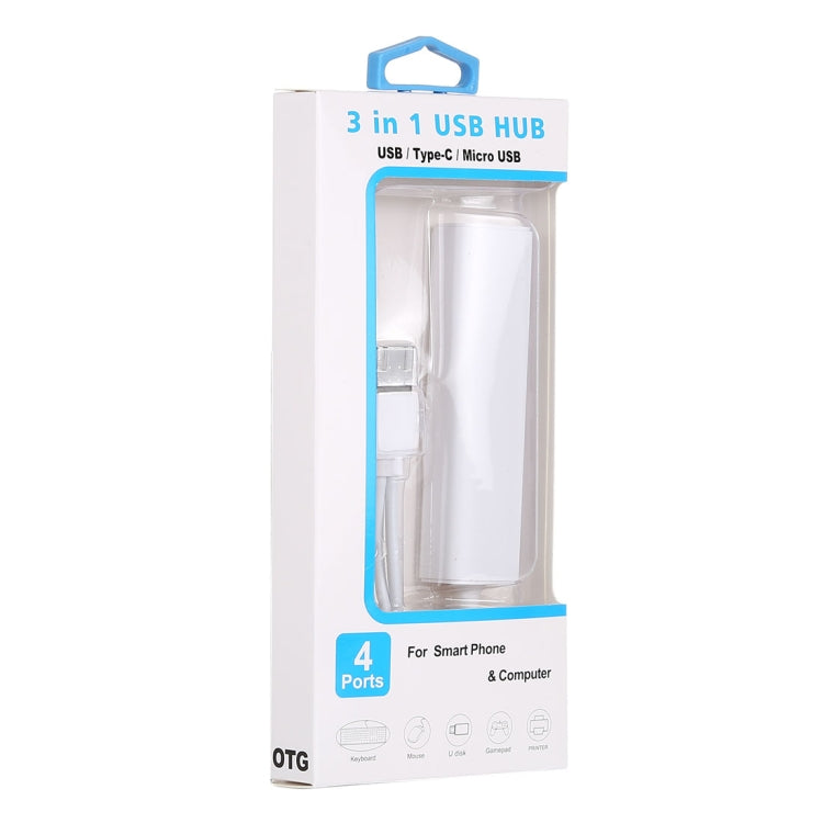 Convertitore HUB USB-C 3 in 1 con 4 porte USB 2.0