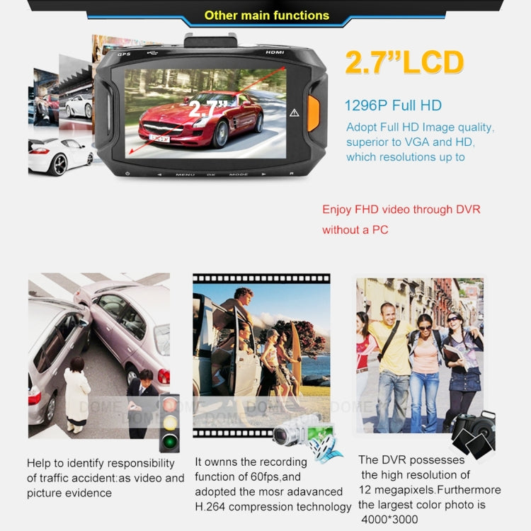 GS90C Telecamera DVR per auto con schermo LCD 2,7" HD