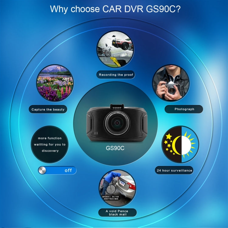 GS90C Telecamera DVR per auto con schermo LCD 2,7" HD