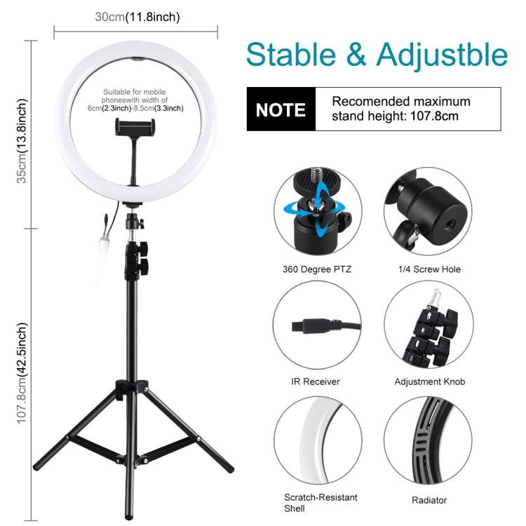 Anello LED RGB 30 cm con treppiede dimmerabile 1,1 m