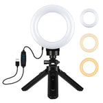 Anello LED USB dimmerabile da 4,7 pollici con treppiede tascabile