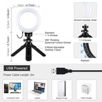 Anello LED USB dimmerabile da 4,7 pollici con treppiede tascabile - immagine 2
