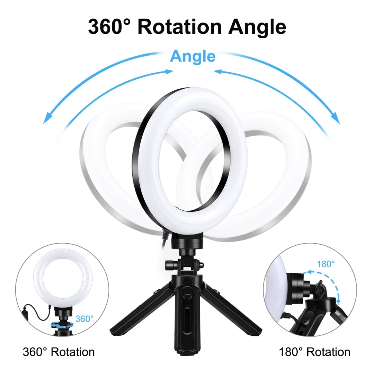 Anello LED USB dimmerabile da 4,7 pollici con treppiede tascabile - immagine 4