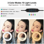 Anello LED USB dimmerabile da 4,7 pollici con treppiede tascabile - immagine 5