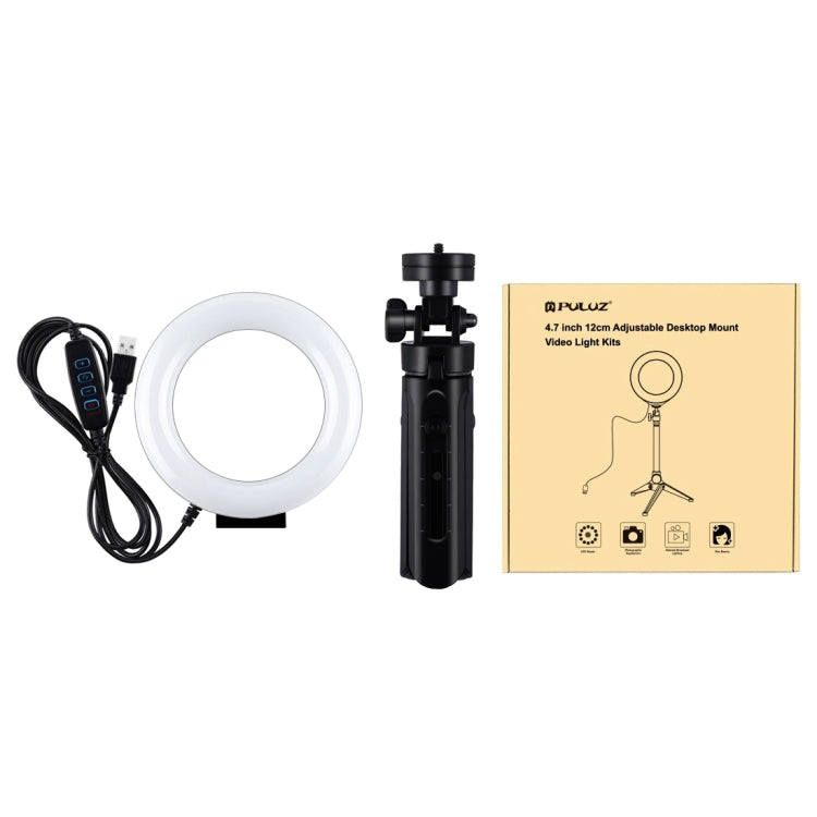 Anello LED USB dimmerabile da 4,7 pollici con treppiede tascabile - immagine 8