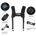 PULUZ 2 in 1 Pacchetto Multifunzionale Cintura in Vita + Kit Doppia Tracolla con Gancio per Fotocamere SLR/DSLR, 2 in 1 Kits