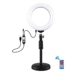 Luce ad anello LED PULUZ RGBW 6,2 pollici con supporto da tavolo - immagine 2