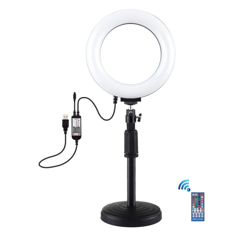 Luce ad anello LED PULUZ RGBW 6,2 pollici con supporto da tavolo - immagine 2