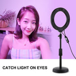 Luce ad anello LED PULUZ RGBW 6,2 pollici con supporto da tavolo - immagine 11