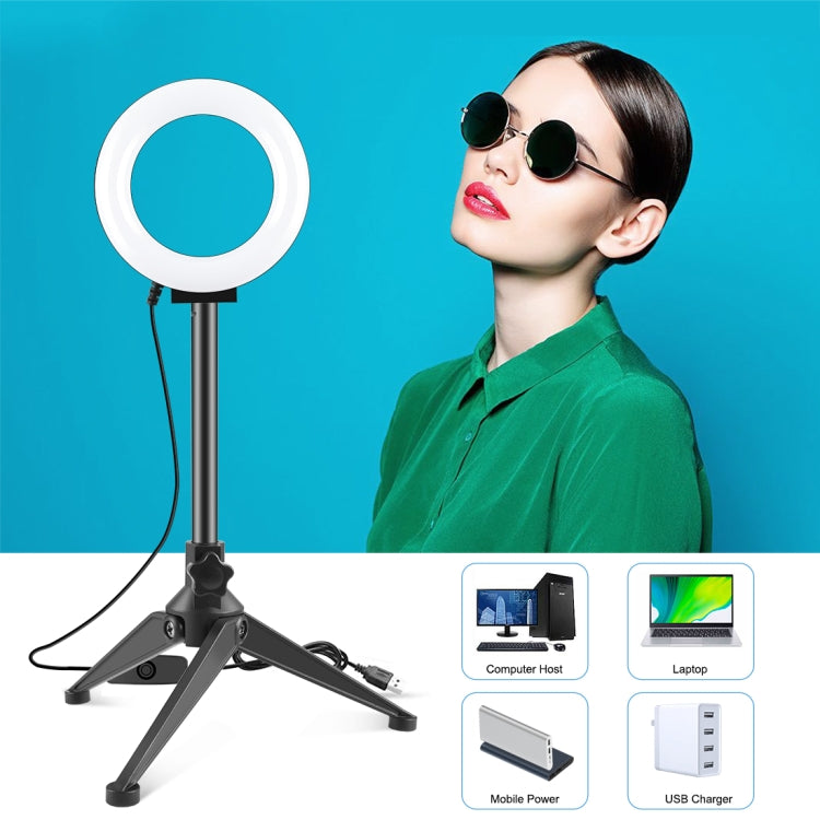 Anello luminoso LED 12 cm con treppiede USB