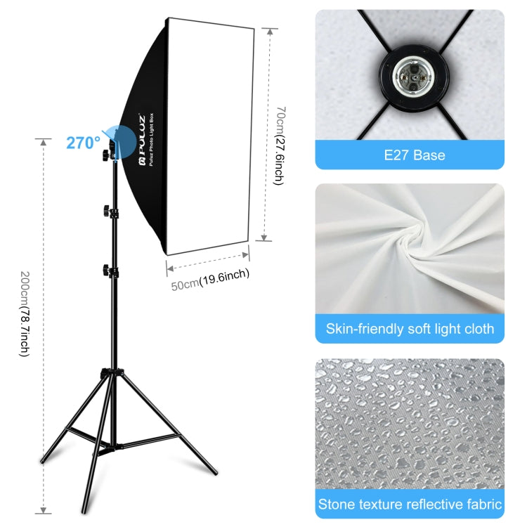 Kit fotografico Softbox da studio con luce LED PULUZ con sfondo, riflettente, supporto per treppiede e sacchi di sabbia, Photography Light  Kit, EU Plug, Photography Light  Kit, US Plug