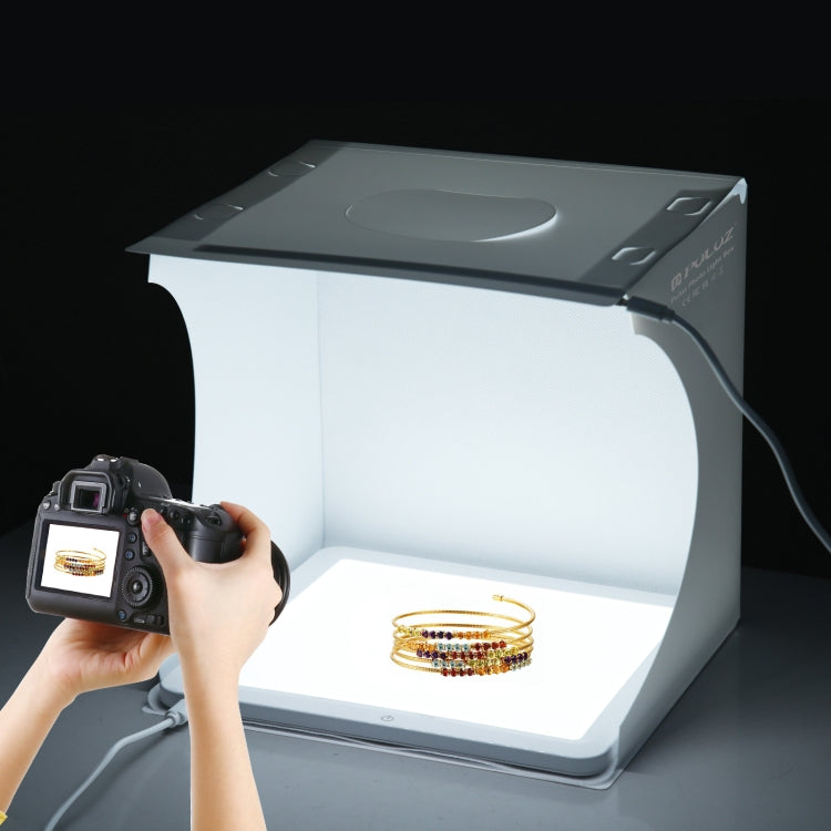 PULUZ Pannello luminoso ad anello pieghevole da 30 cm, illuminazione fotografica, studio di ripresa, tenda, kit con pannello luminoso senza ombre, 30cm Folding Box + Shadowless Light