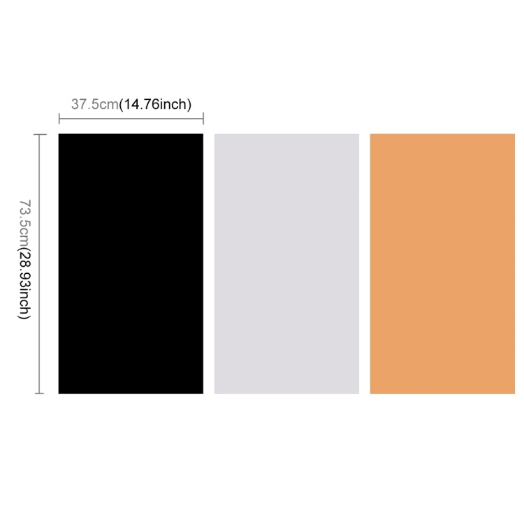 Puluz kit sfondi fotografici in PVC 3 colori 73,5x36 cm