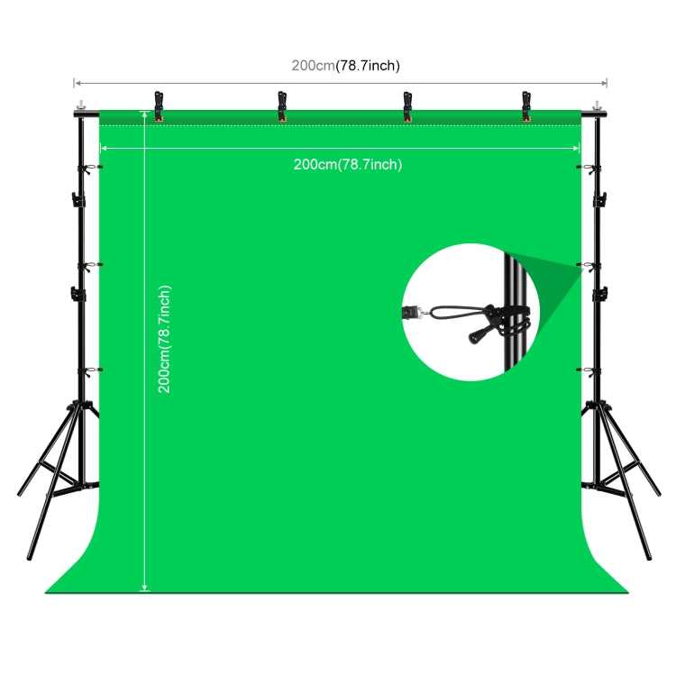 PULUZ 2x2m Photo Studio Sfondo Supporto Supporto Fondale Kit Staffa Traversa con Fondali Rosso/Blu/Verde, 2 x 2m(double stands), 2x3m (Double stands)