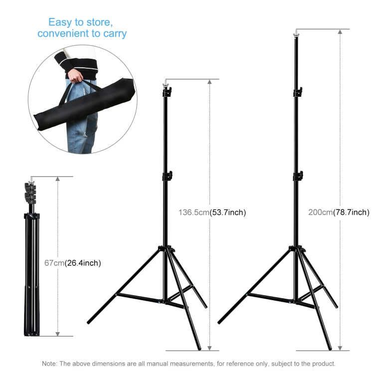PULUZ 2x2m Photo Studio Sfondo Supporto Supporto Fondale Kit Staffa Traversa con Fondali Rosso/Blu/Verde, 2 x 2m(double stands), 2x3m (Double stands)