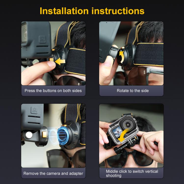 Cintura con cinghia magnetica sgancio rapido per action camera