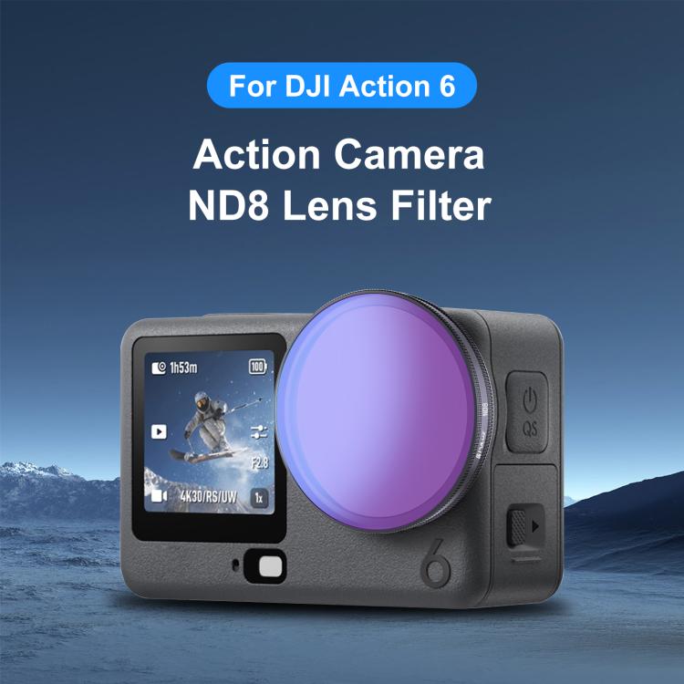 Filtro ND8 per obiettivo DJI Osmo Action 6 in vetro ottico