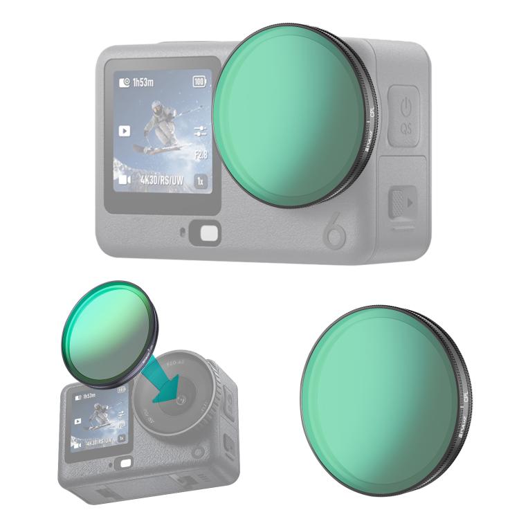 Filtro CPL per obiettivo DJI Osmo Action 6 in vetro ottico