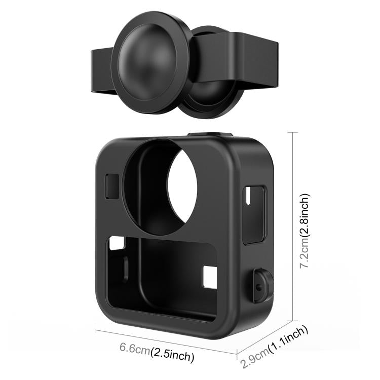 Custodia protettiva in silicone per GoPro MAX2 con copriobiettivo