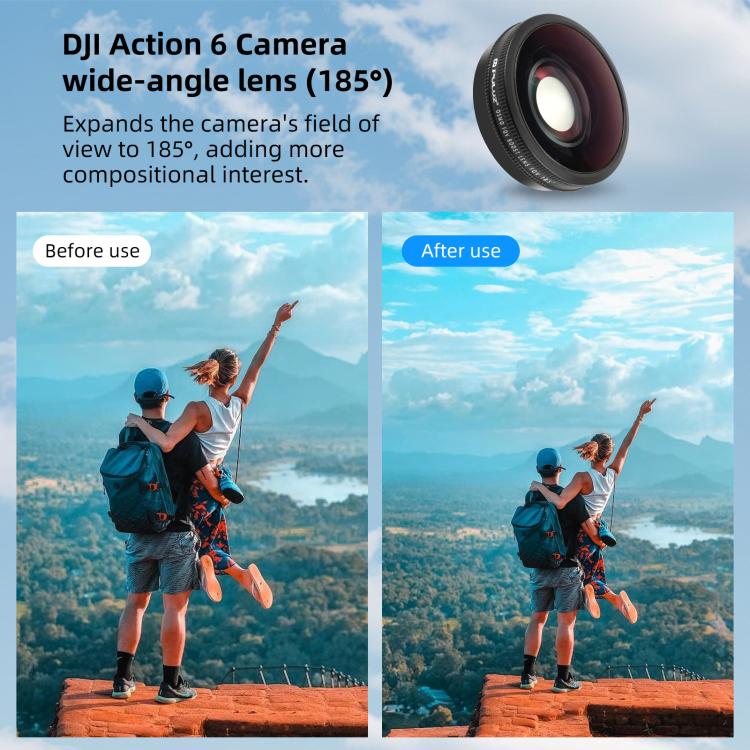 Obiettivo grandangolare 185° per DJI Osmo Action 6