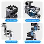 Supporto in lega di alluminio per gimbal a 3 vie