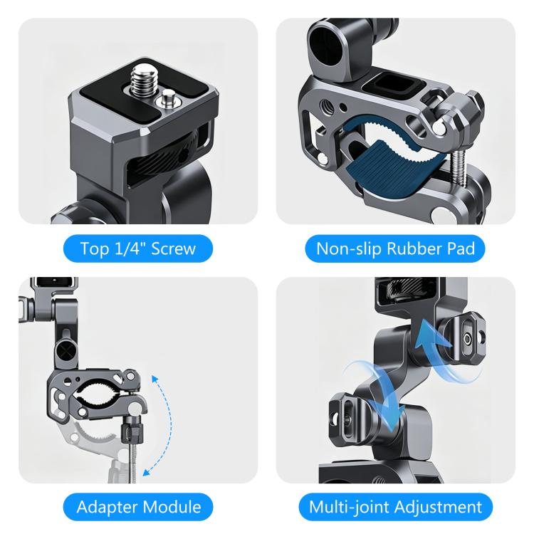 Supporto in lega di alluminio per gimbal a 3 vie