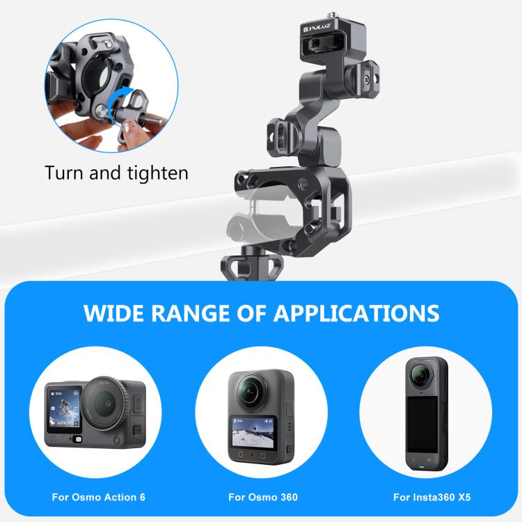 Supporto in lega di alluminio per gimbal a 3 vie
