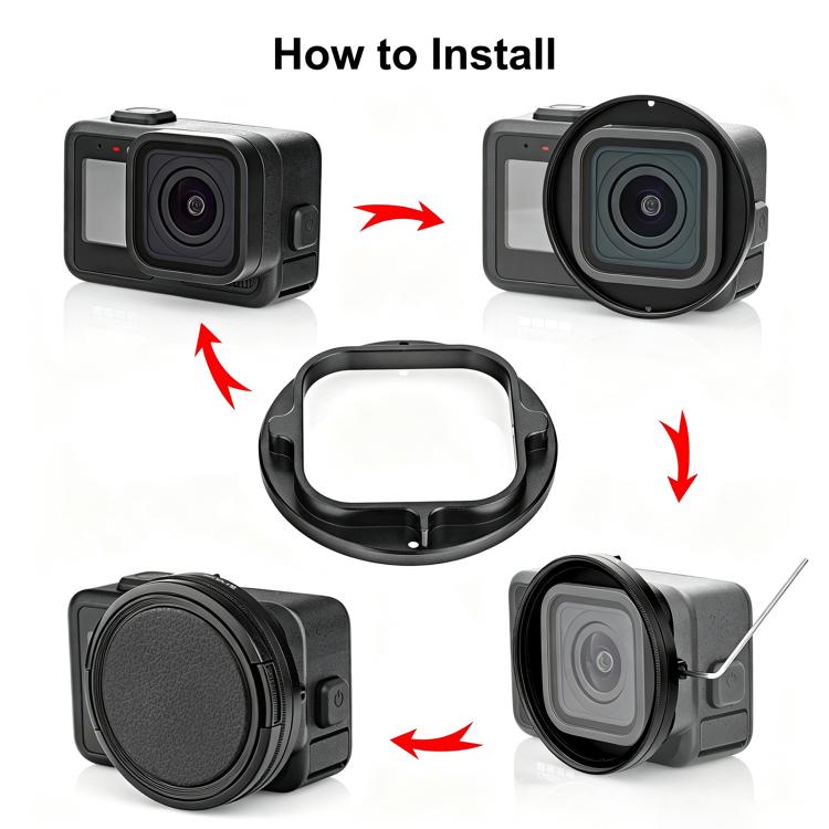 Anello adattatore filtro UV 58 mm per GoPro Mission 1/1 Pro