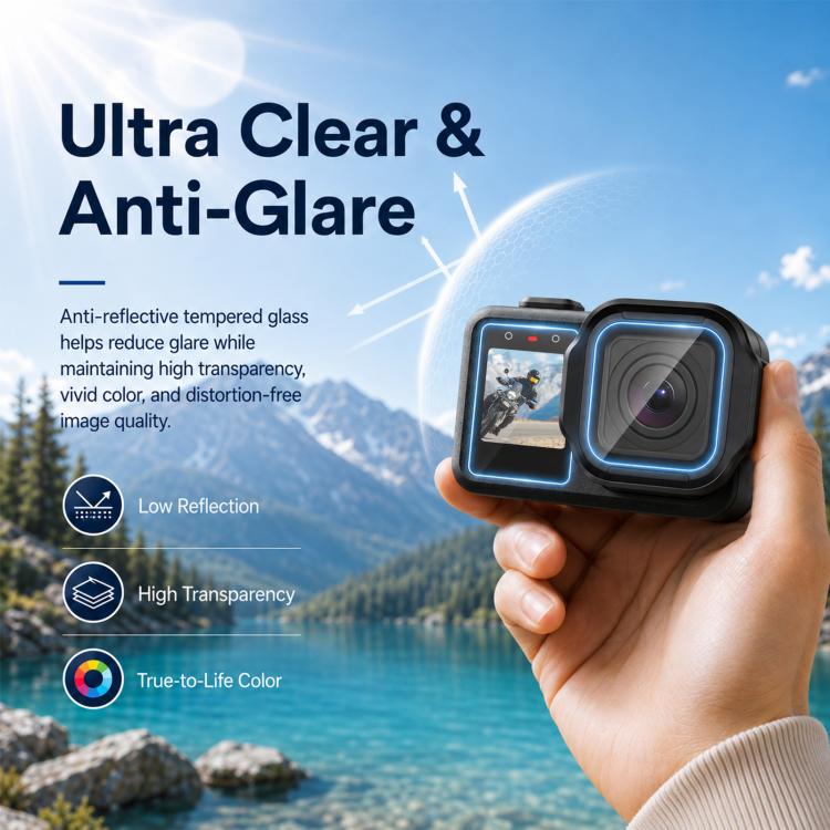 Pellicola in vetro temperato per obiettivo e display GoPro MISSION 1 / 1 Pro