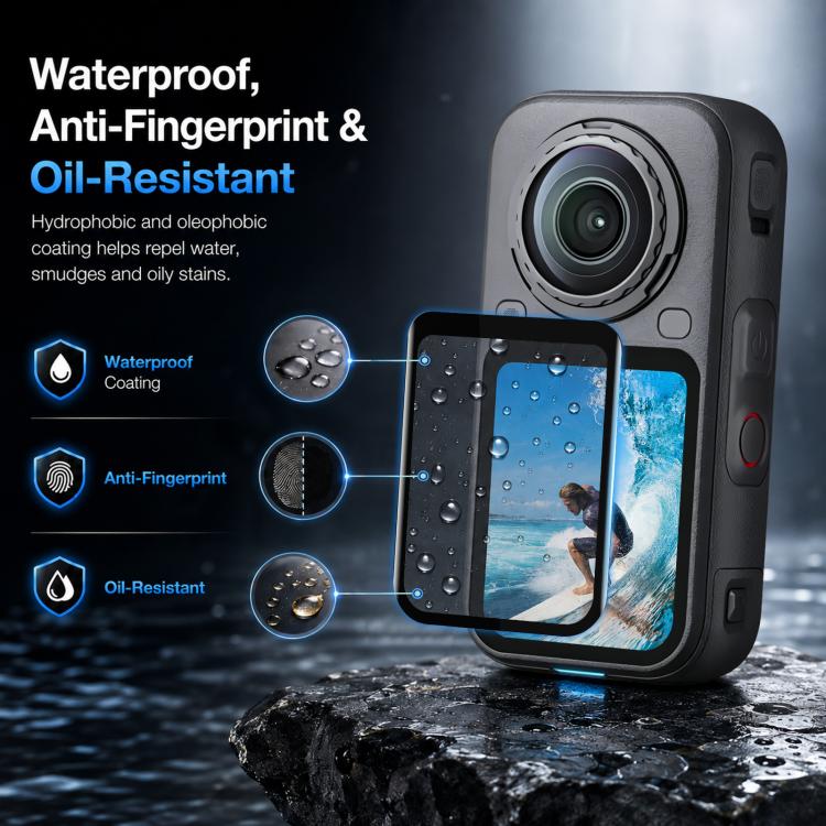 Pellicola in vetro temperato curvo HD 9H 2.5D per Insta360 X6