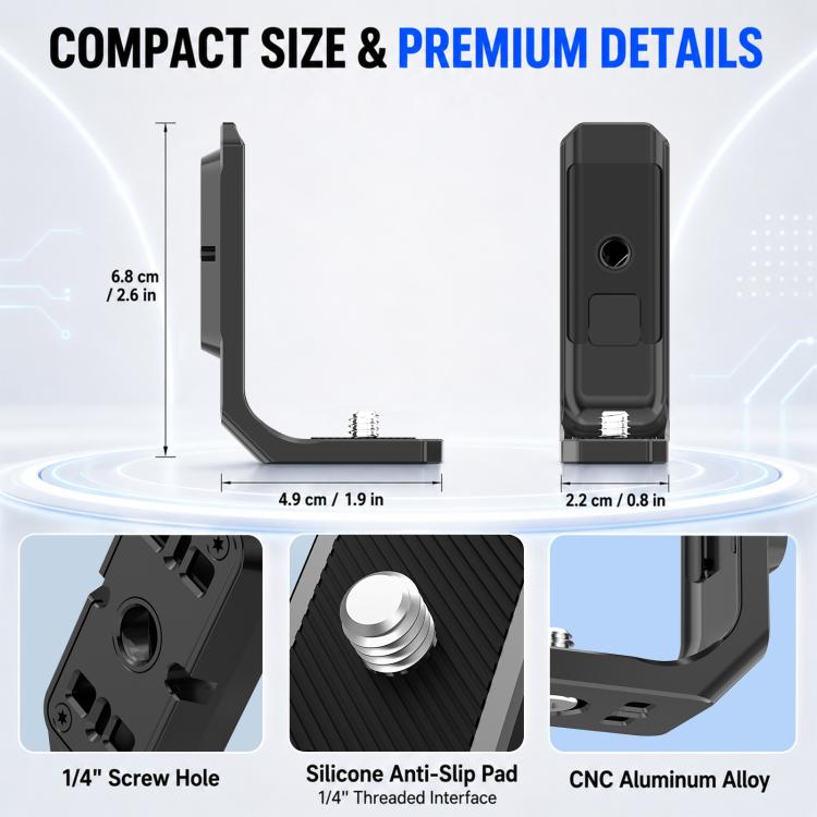 Per Insta360 X6 PULEZ Piastra a sgancio rapido orizzontale magnetica con staffa a L, For Insta360 X6