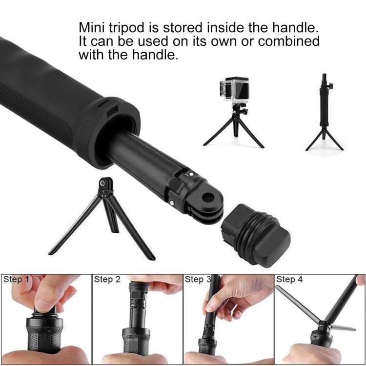 Treppiede pieghevole 3 vie con selfie stick 20-58 cm
