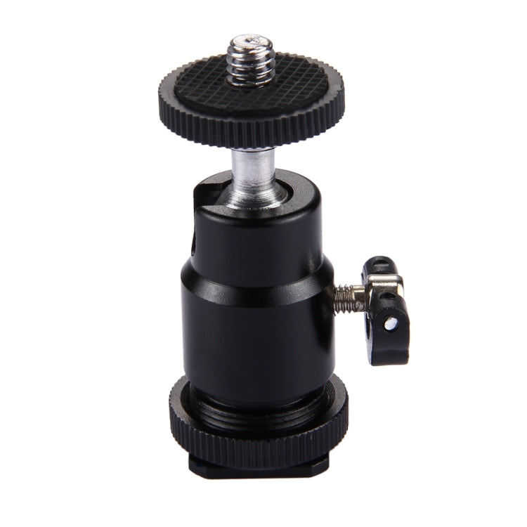 Testa per treppiede con slitta fredda PULUZ Testa a vite per treppiede da 1/4 di pollice con bloccaggio, Hot Shoe Tripod Head