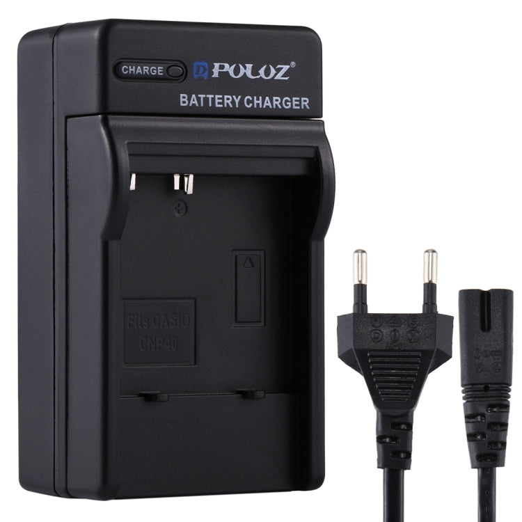 Caricabatteria con presa PULUZ EU con cavo per batteria CASIO CNP40, CNP40 EU Plug