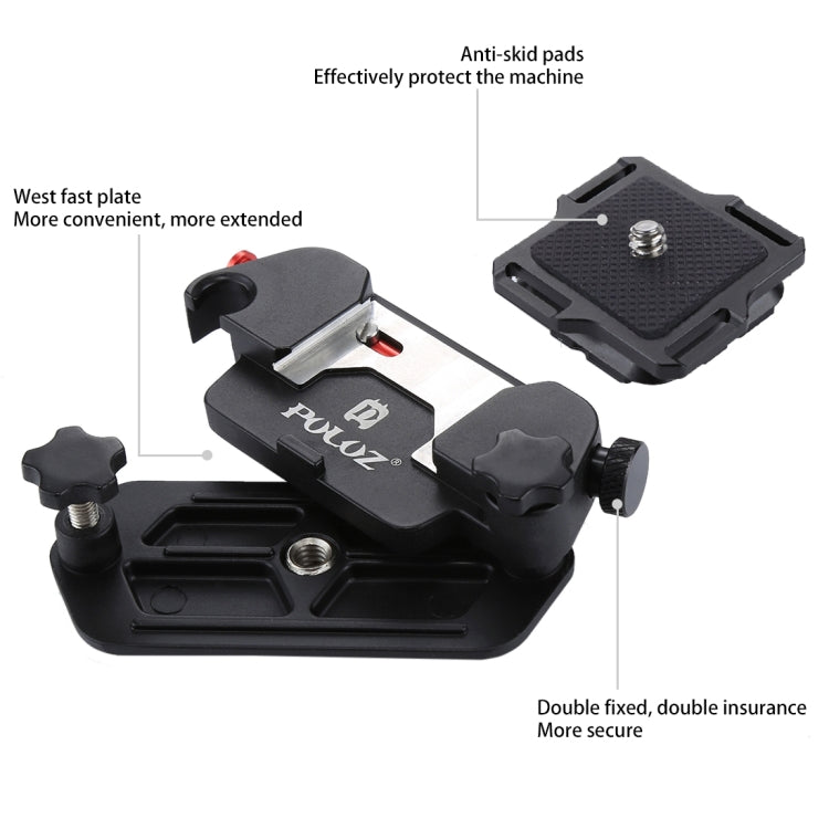 Clip per fotocamera PULUZ Clip a sgancio rapido in lega di alluminio con piastra, Capture Clip(AE), Quick Release(Blue), Capture Clip